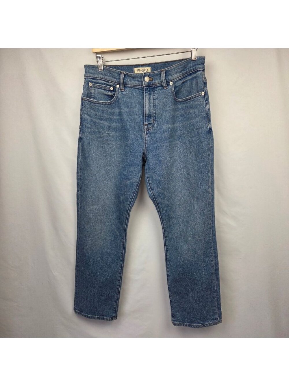 Madewell Womens 90s Straight Jeans Size 30P Light Wash Denim Cotton Blend
